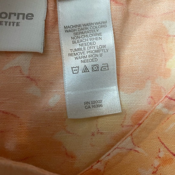 Liz Claiborne Linen Blend Wrap Skirt Suit 2 piece Peach Floral Size S/6 - Picture 13 of 16